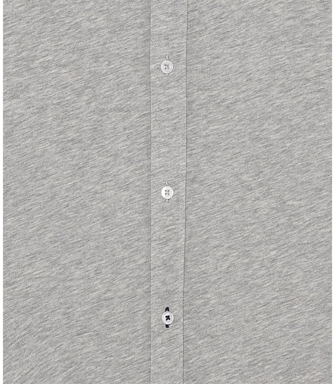 STUART - Chemise jersey coton slim-fit gris
