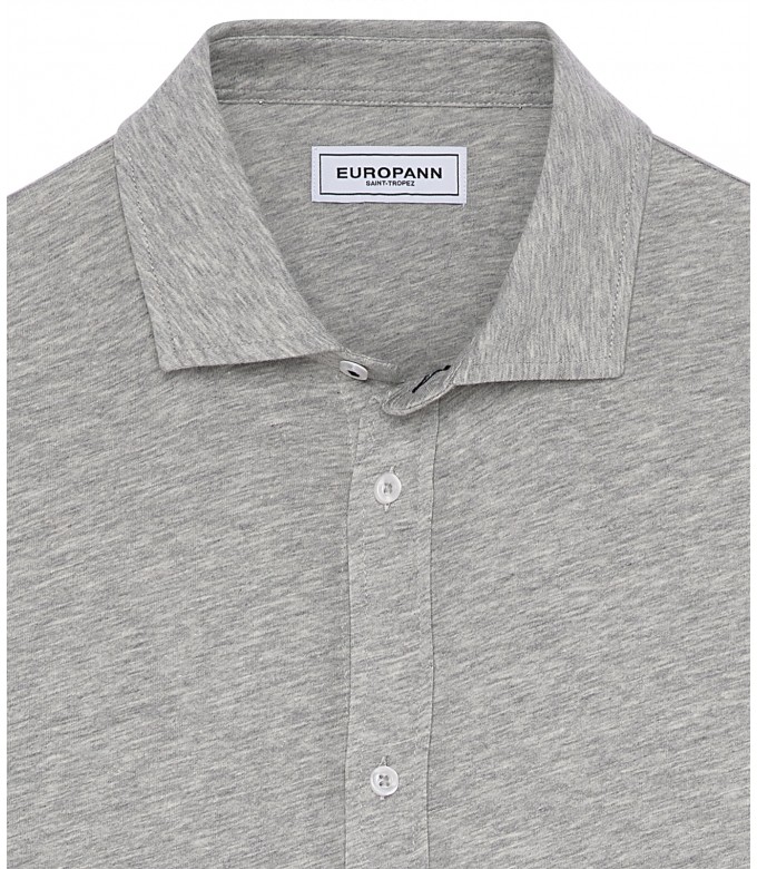 STUART - Chemise jersey coton slim-fit gris