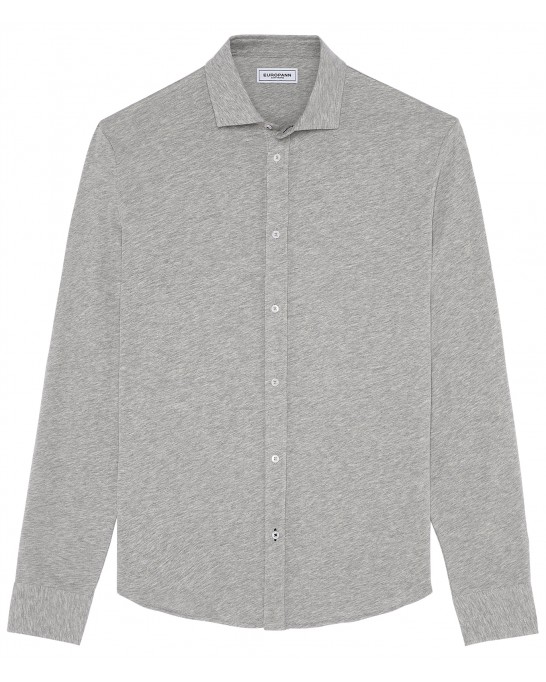 STUART - Jersey cotton slim-fit shirt grey