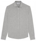 STUART - Chemise jersey coton slim-fit gris