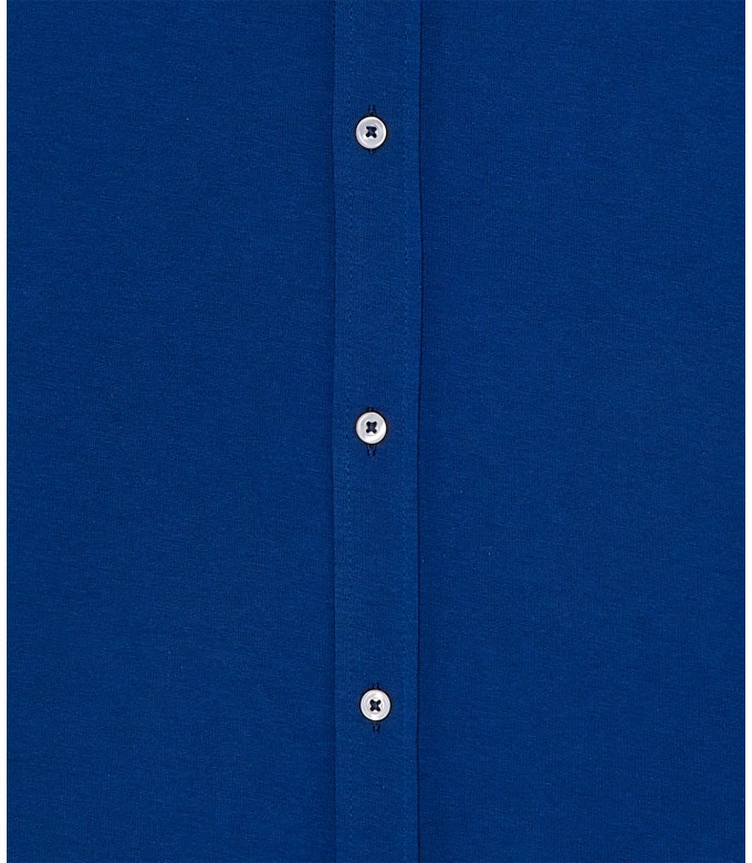 STUART - Chemise jersey coton slim-fit indigo