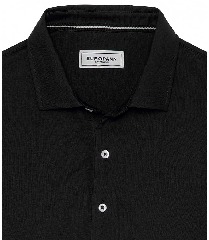 WESTON - Polo jersey en coton, noir