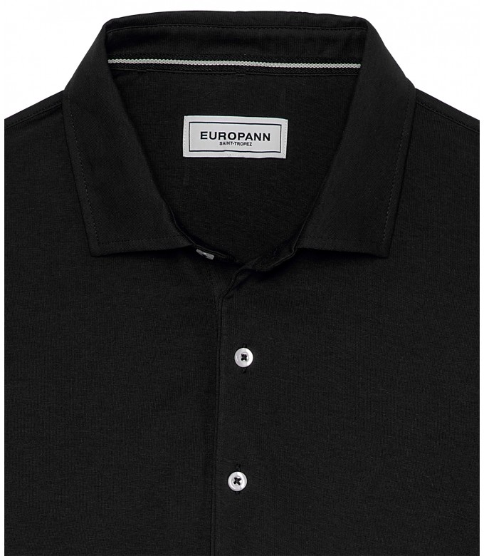 WESTON - Cotton jersey polo shirt, black