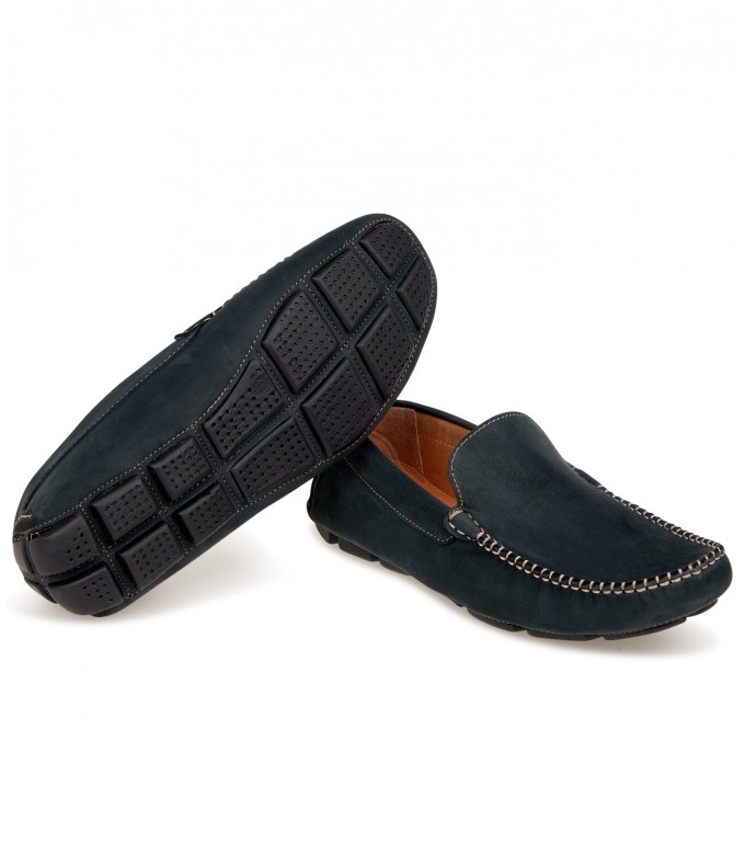 MONZA - Grey nubuck loafers