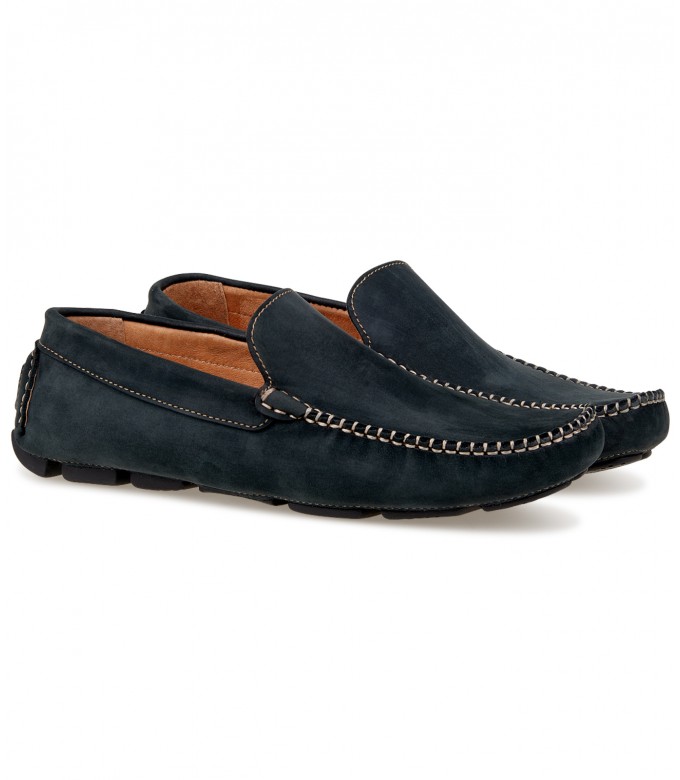 MONZA - Mocassin en nubuck, acier