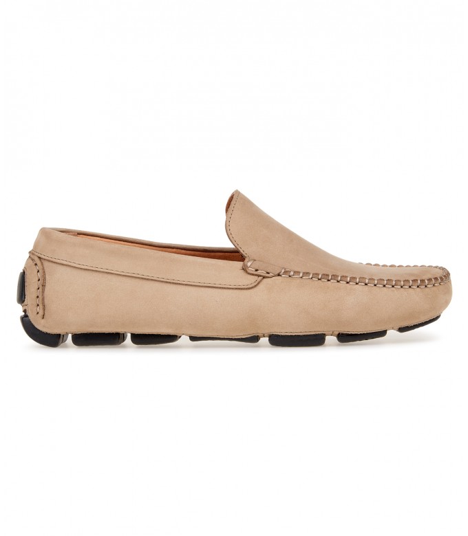 MONZA - Nubuck loafers, taupe