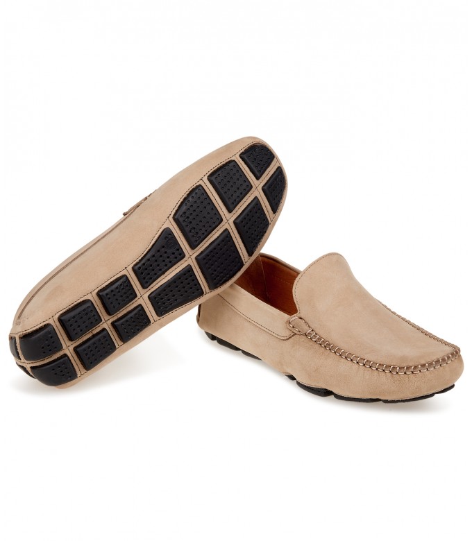 MONZA - Mocassin en nubuck, taupe