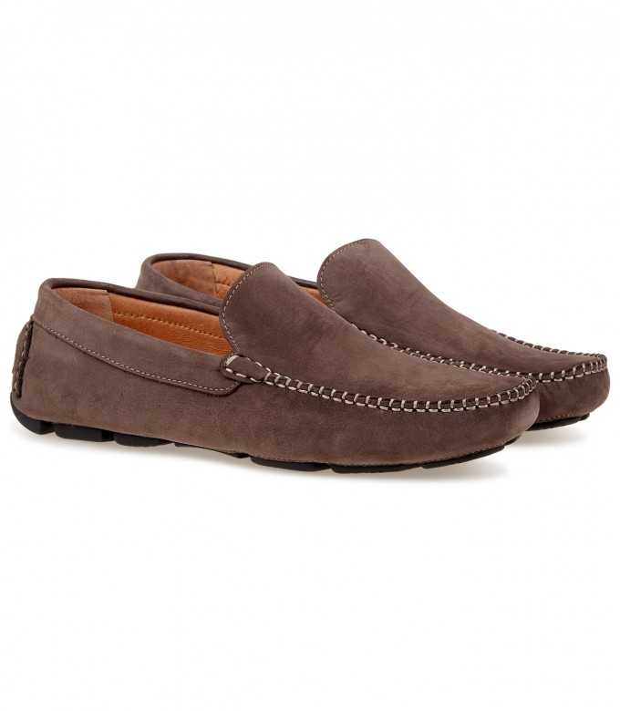 MONZA -  Nubuck loafers, chocolate