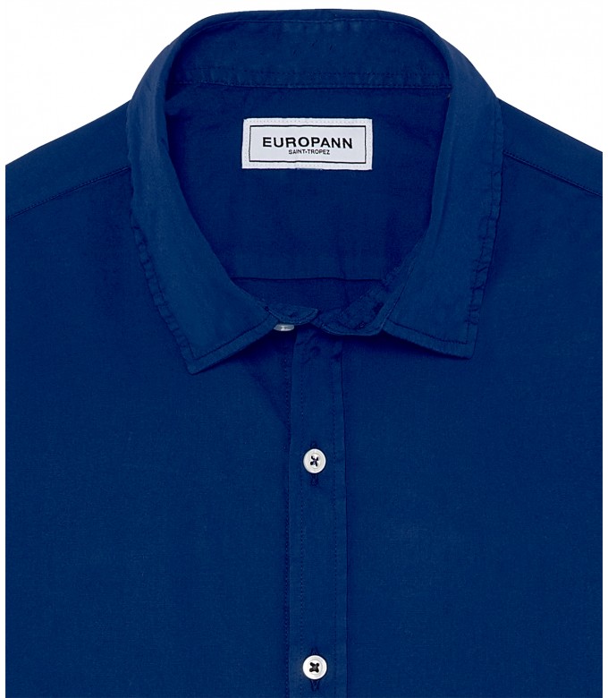 VARDY - Chemise unie voile de coton indigo