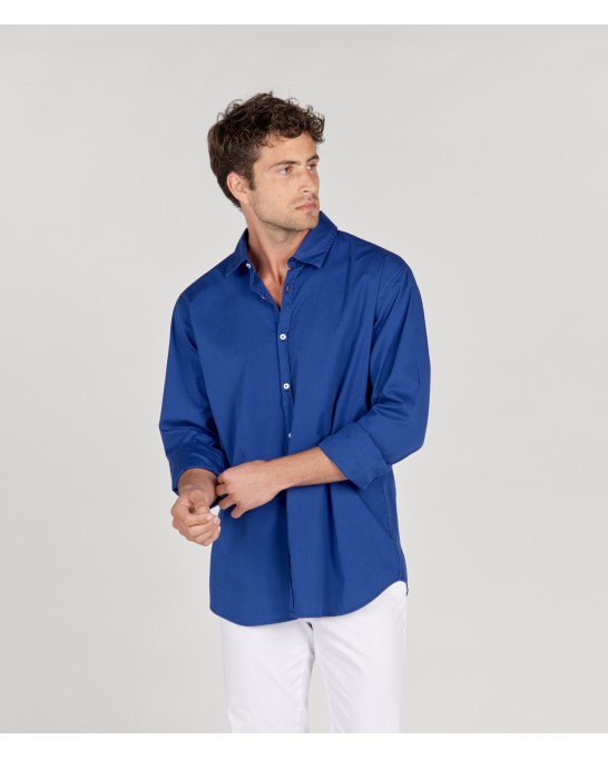 VARDY - Chemise unie voile de coton indigo