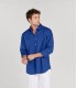 VARDY - Casual cotton voile shirt indigo