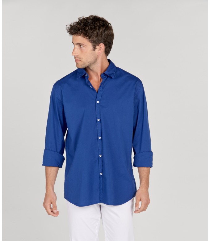 VARDY - Chemise unie voile de coton indigo