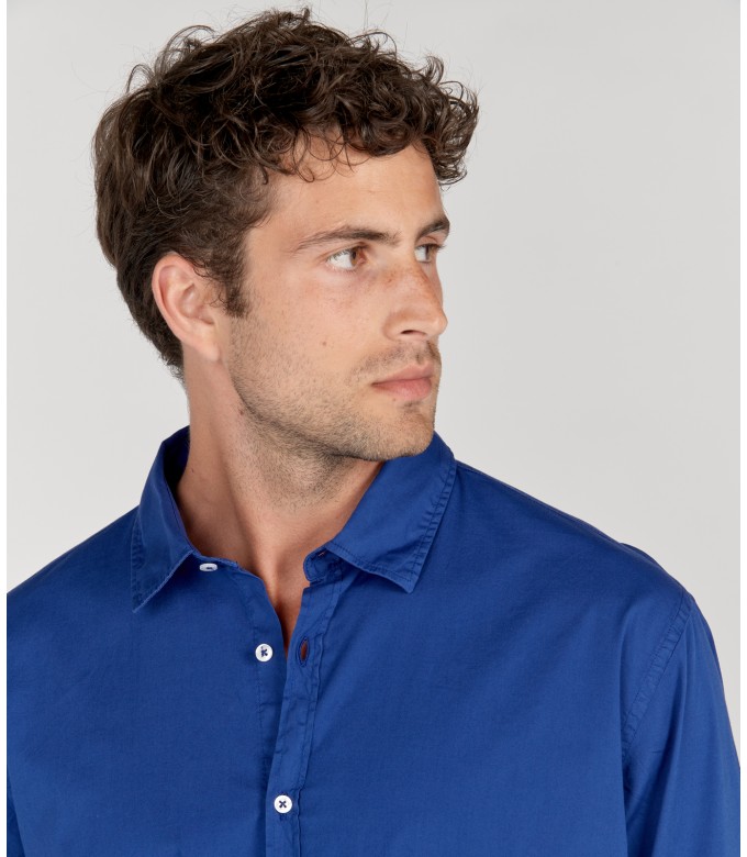 VARDY - Chemise unie voile de coton indigo