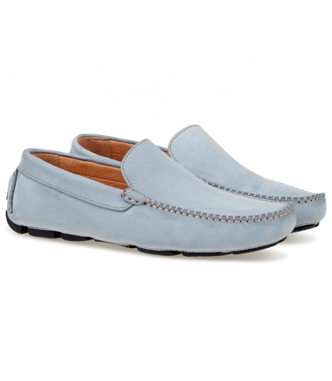 MONZA - Denim blue nubuck loafers