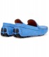 Men's ocean blue moccasins in nubuck.