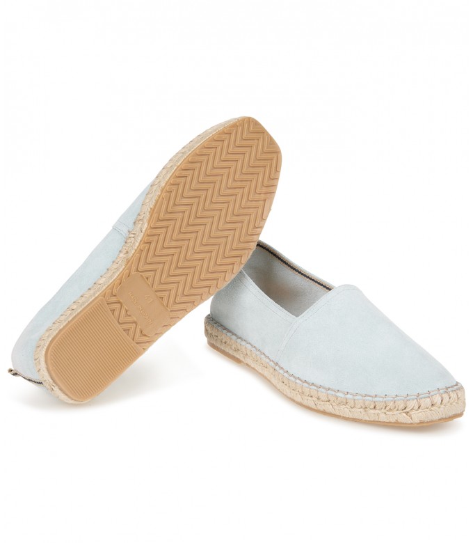 PALMA - Espadrilles en veau velours ciel