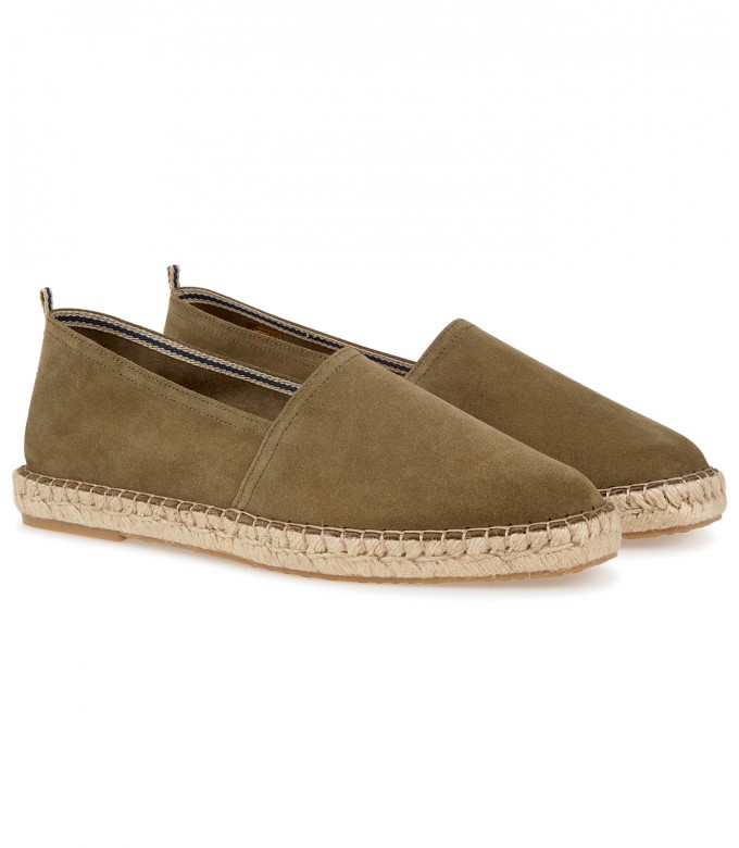 PALMA - Espadrilles en veau velours kaki