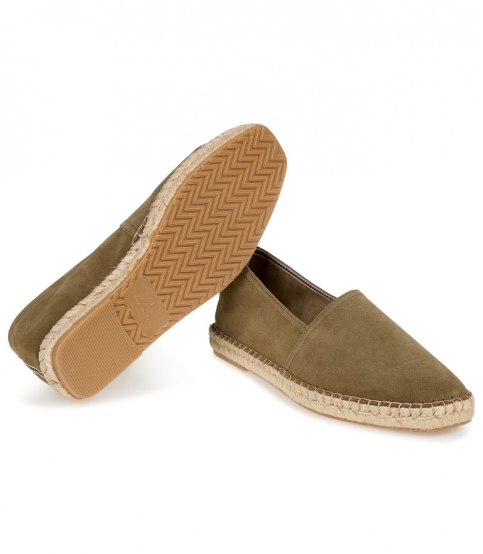 PALMA - Espadrilles en veau velours kaki