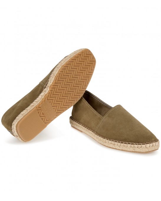 PALMA - khaki suede calfskin espadrilles