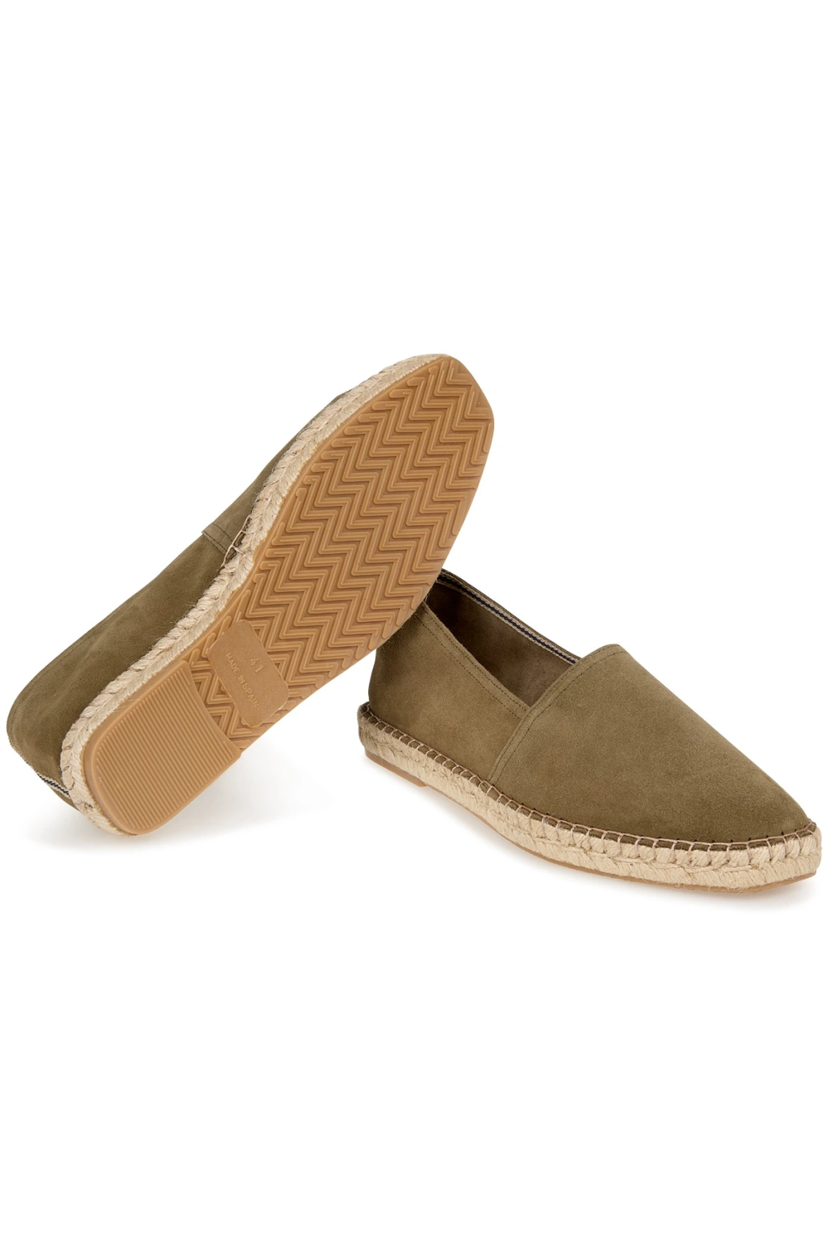 PALMA  - Espadrilles en veau velours kaki