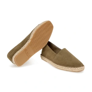 PALMA  - Espadrilles en veau velours kaki