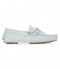 MILANO - Sky blue suede calfskin loafers