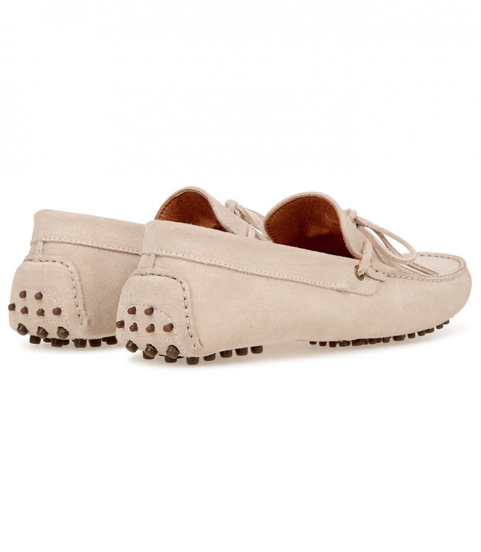 MILANO - Beige suede calfskin loafers