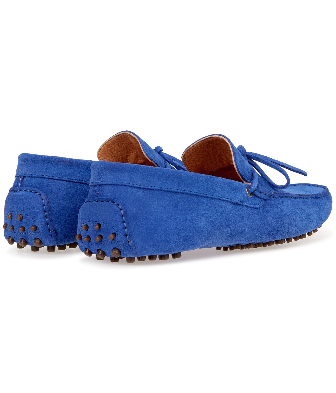 MILANO - Royal blue suede calfskin loafers