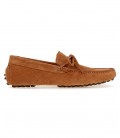 MILANO - Hazelnut suede calfskin loafers