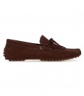 MILANO - Chocolate suede calfskin loafers