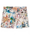 SUMMER - St Tropez painting printed ecru swim short