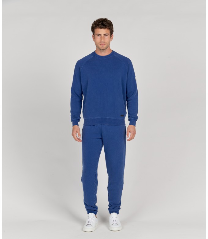 JULIAN - Indigo fleece sweatshirt