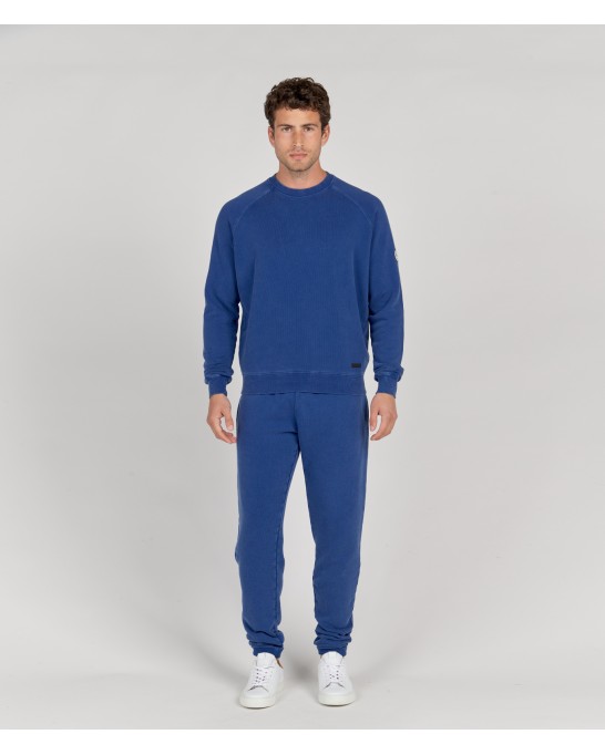 JULIAN - Indigo fleece sweatshirt