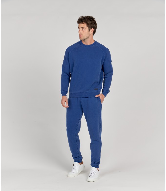 JULIAN - Indigo fleece sweatshirt