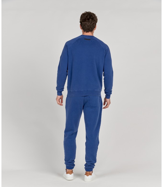 JULIAN - Indigo fleece sweatshirt