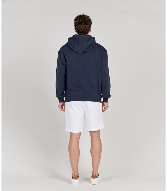 EVAN - Navy blue Hooded Sweatshirt