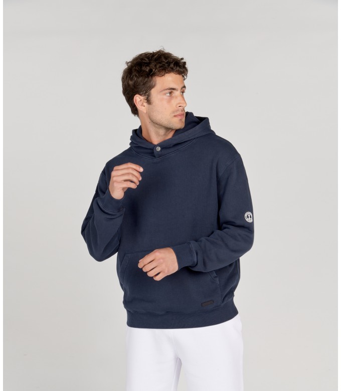 EVAN - Navy blue Hooded Sweatshirt