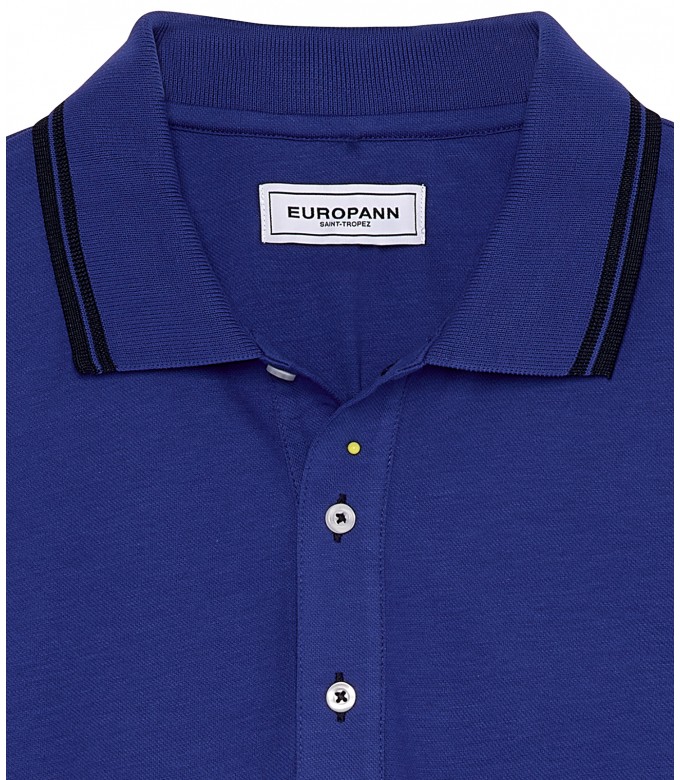 TAMPA - indigo stretch piqué polo shirt