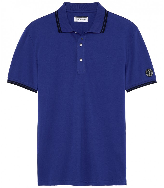 TAMPA - indigo stretch piqué polo shirt