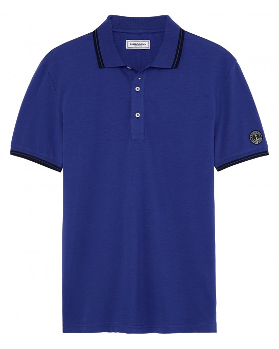 TAMPA - indigo stretch piqué polo shirt