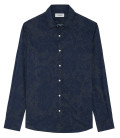 MILLER - Navy floral print cotton shirt