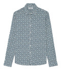 HEART - Blue printed viscose shirt