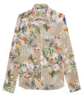 LUC - Camisa de algodón beige con estampado floral