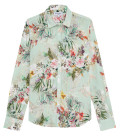 LUC - Camisa de algodón con estampado floral Aqua