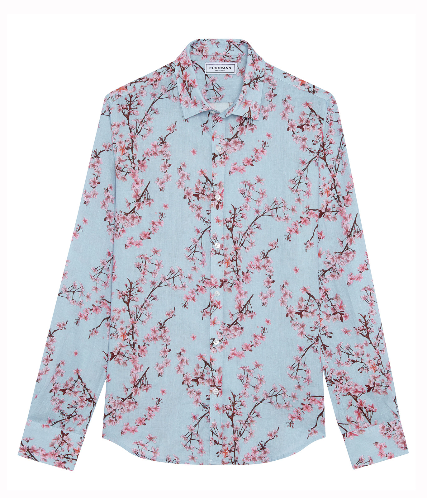 Men's regular shirt with japanese flower print