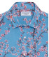 CIRO - Chemise lin imprimé motif fleur japonaise ocean