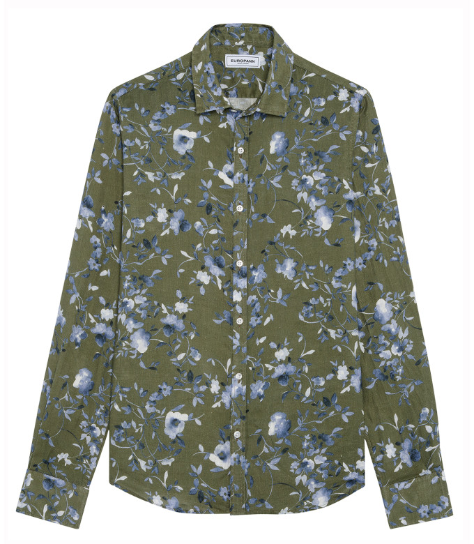 EAST -Flower print linen men's shirt