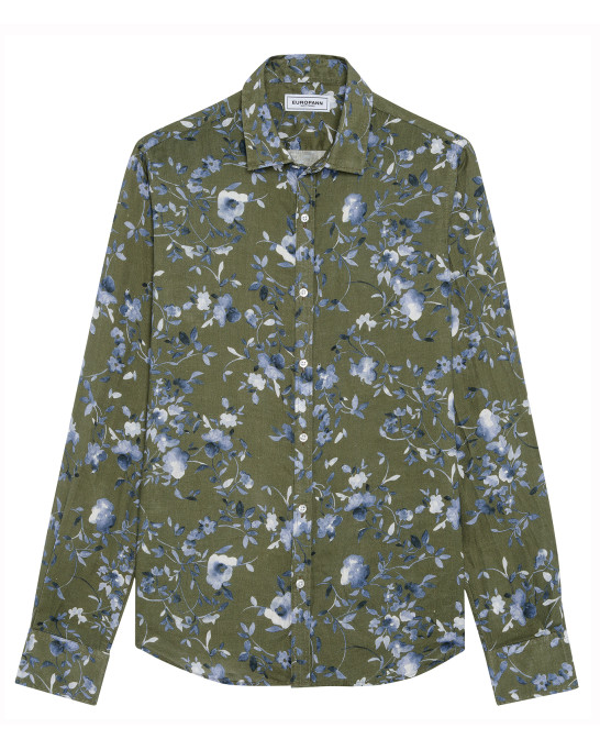 EAST -Flower print linen men's shirt