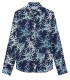 RALF - Navy blue floral print linen shirt