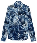 KANYE - Marine floral print linen shirt